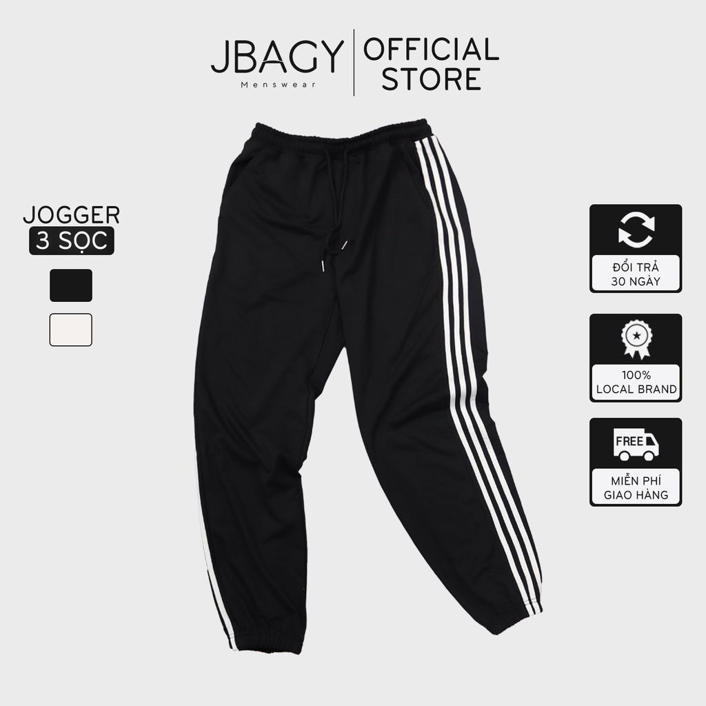 Quần thể thao 3 sọc nam nữ, bo chun kiểu dáng Jogger unisex thương hiệu JBAGY - JBD05