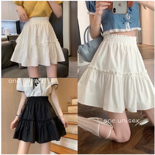 Chân váy nữ thời trang 2 tầng xòe ngắn nhún bèo tầng