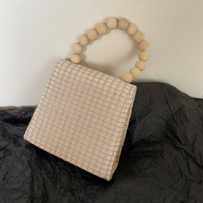Túi xách tay hạt cườm cổ điển Pháp đính nơ và tranh sơn dầu, túi lolita (order)