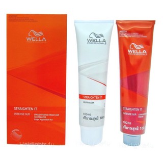 Bộ thuốc duỗi tóc wella straighten it 100ml x2