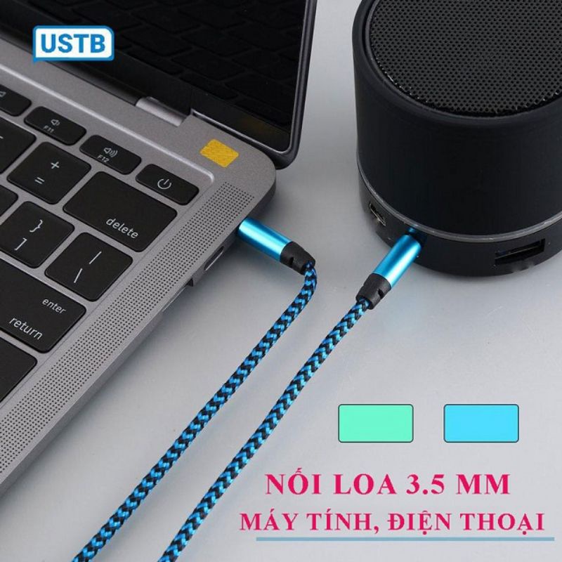 Dây loa âm thanh 2 đầu tròn 3.5mm, dài 1,7M cao cấp. Dây loa 1 đầu 3.5 ra 2 AV dài 1.5m.
