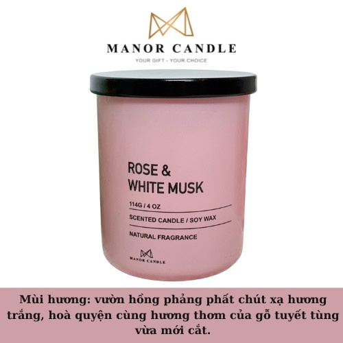 Nến thơm Manor Candle MACEHO - Tinh dầu cao cấp nhập khẩu - Size 4oz 114g- An Toàn không khói