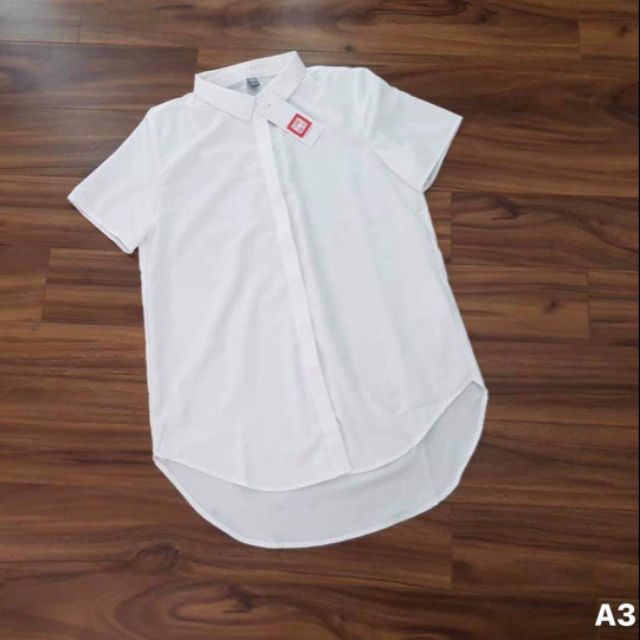 Áo sơ mi cổ đức cộc tay