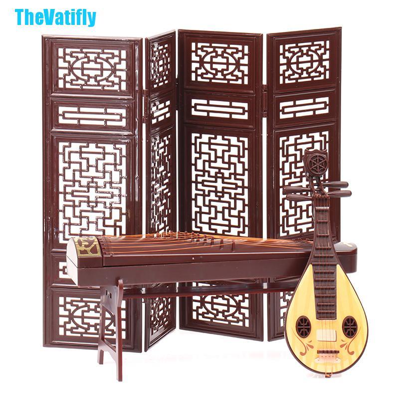 Quạt/ Sáo/ Đàn luýt/ Mành xếp/ Đàn tranh mini dành cho trang trí nhà búp bê