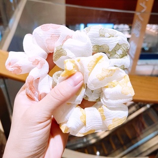 Scrunchies Dây Cột Tóc Voan Hoa
