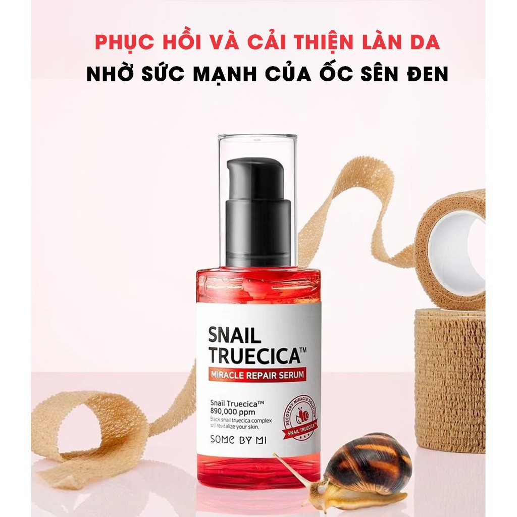 Serum Phục Hồi Da Ngừa Mụn Thâm Sẹo Rỗ Ốc Sên Some By Mi Snail Truecica 50ml