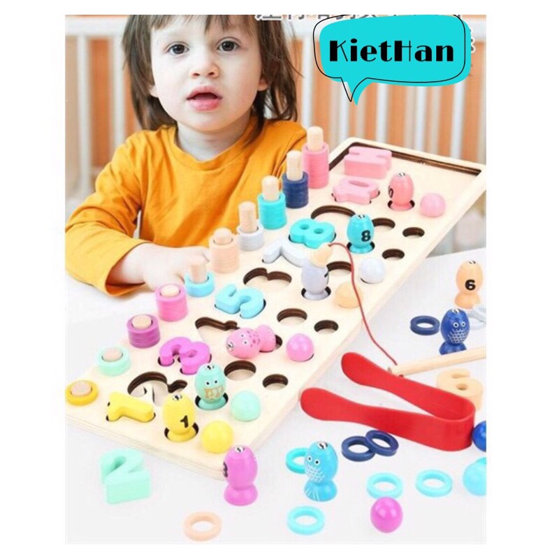 Bộ thả vòng chữ cái kèm gắp cá- Đồ chơi cho bé