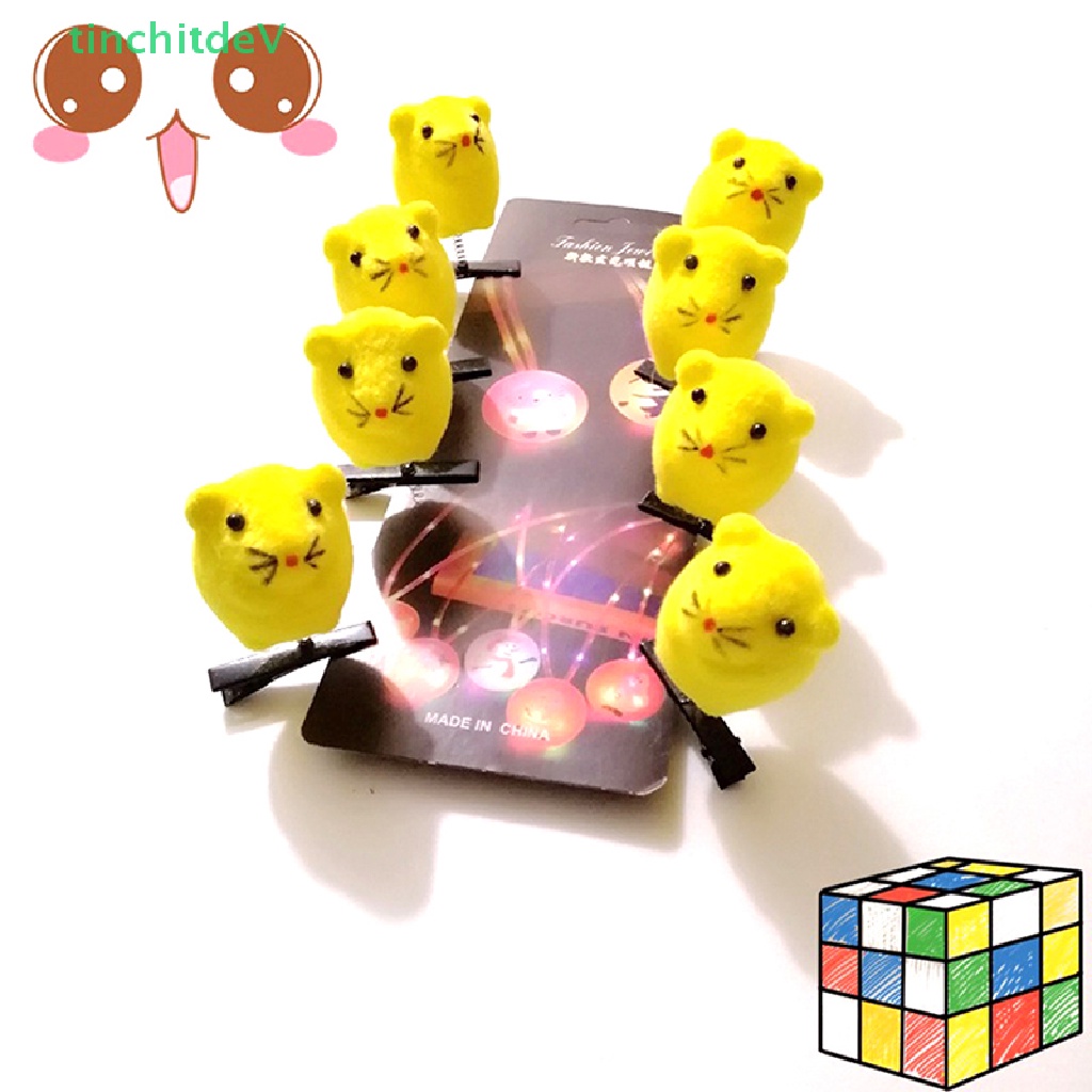 Set 4 Kẹp Tóc Hình Chuột Hoạt Hình Dễ Thương Cho Bé