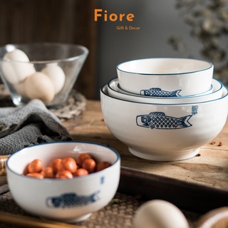 Bát đĩa sứ , chén đĩa sứ họa tiết cá coi Fiore