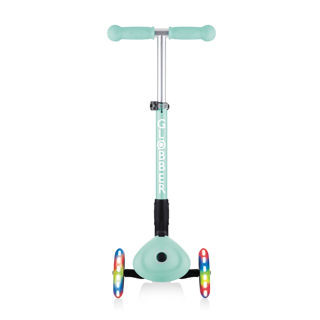 Xe trượt scooter 3 bánh gấp gọn bánh xe phát sáng Globber Junior Fantasy cho trẻ em từ 2-6 tuổi – Họa tiết dân tộc/Xanh