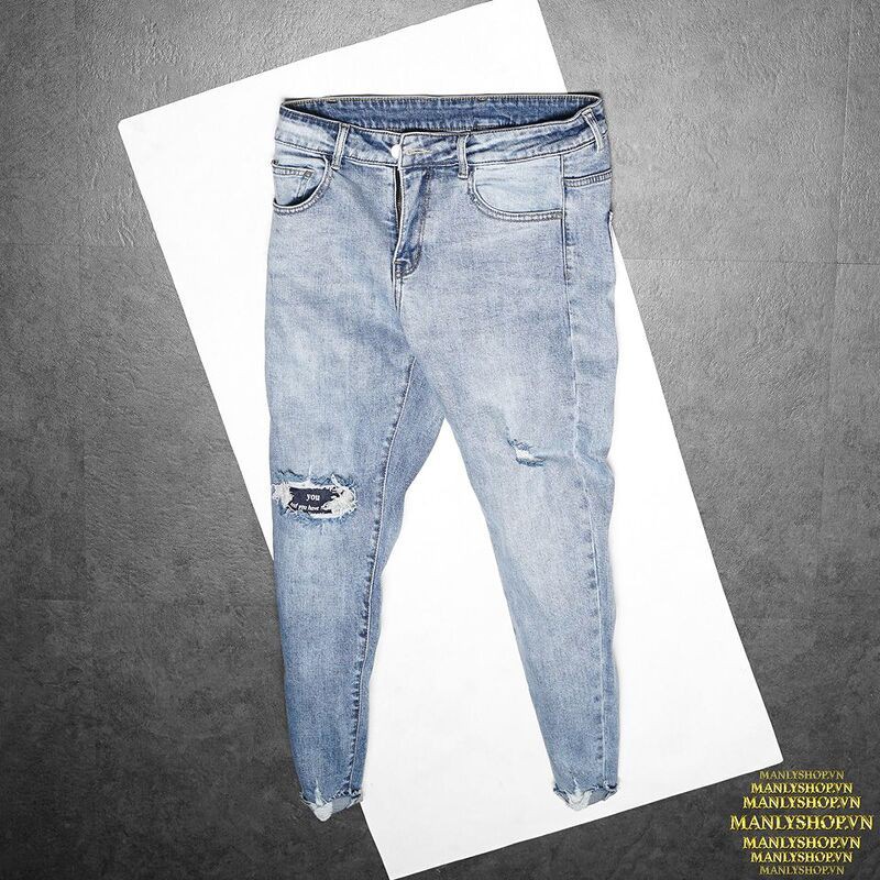 Quần jean nam đẹp, quần bò nam màu xanh sáng Cutline 2017 manlyshop