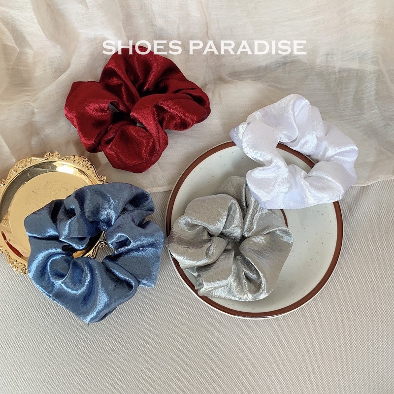 Scrunchies chun buộc tóc cột tóc hàn quốc scrunchie lụa satin shoes paradise CTN