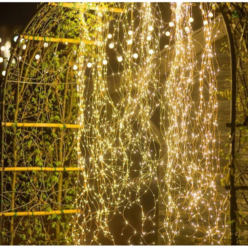 •••HCM••• Dây Đèn LED Đom Đóm Trang Trí Kiểu Dây Leo 10 Nhành 200 LED
