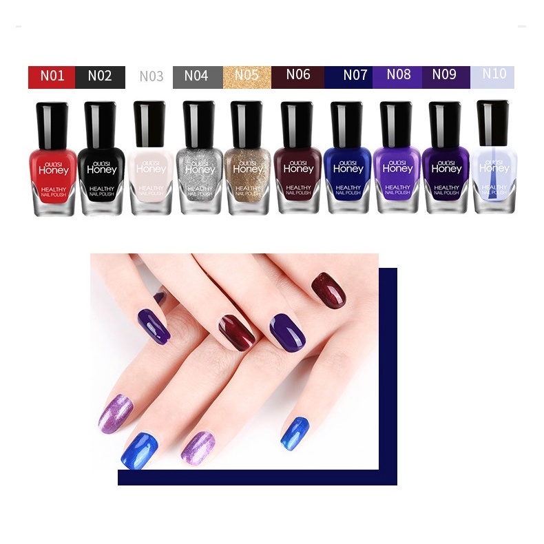 Sơn móng tay set 10 màu khô nhanh có thể lột và có thể rửa được bằng nước cho người mới SM-S10