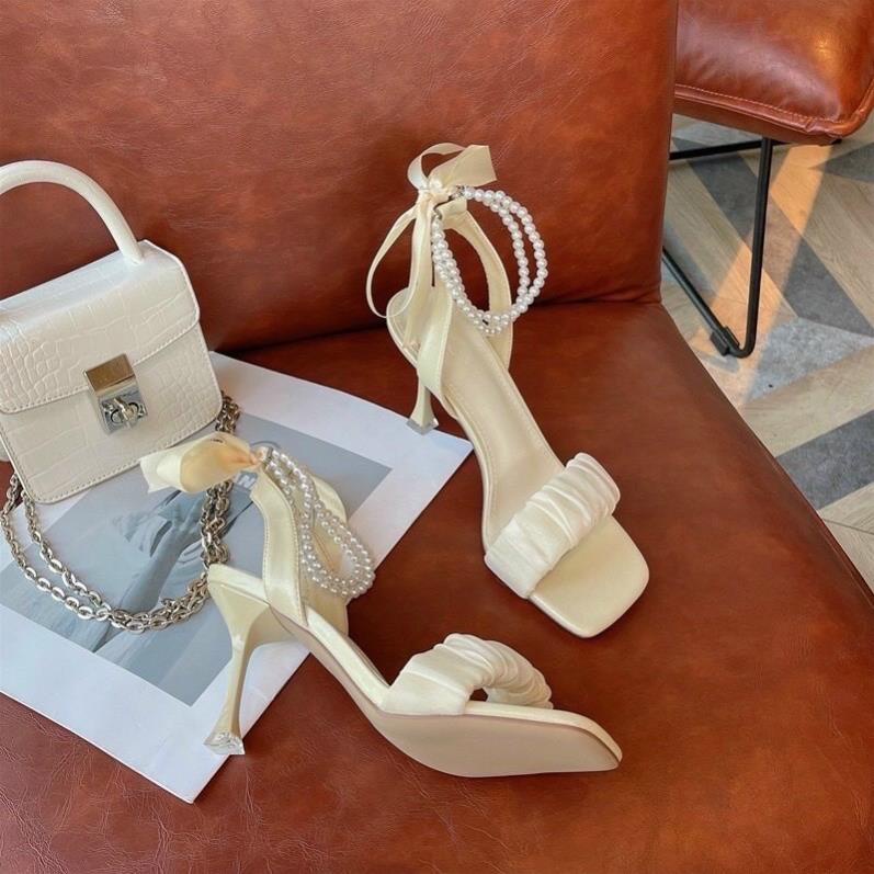 Giày Sanđal Cao Gót Nhọn 9 phân quai Ngọc hót2022