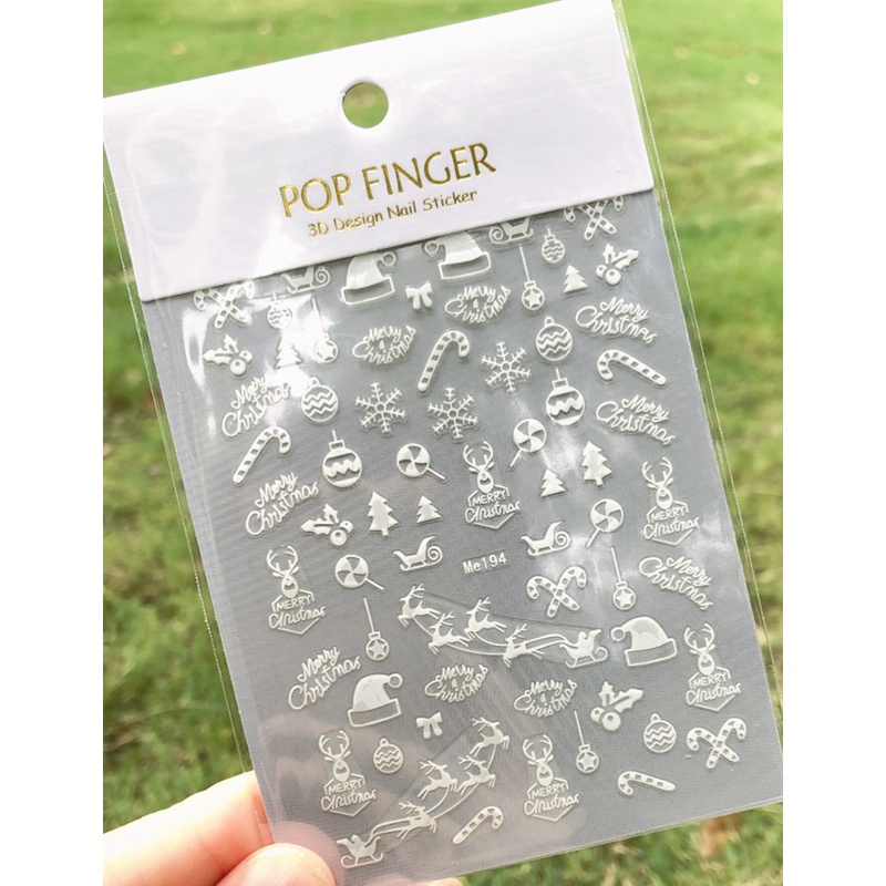 Miếng Dán Trang Trí Móng Tay 3D Hình Bông Tuyết Màu Vàng Trắng Me180-197