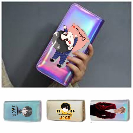 Ví jack J97 hologram VHI9 ví dẹt thời trang nhiều ngăn ví dáng dài cute dễ thương