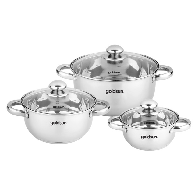 Bộ 3 nồi inox 3 đáy Goldsun GE33-3306SG