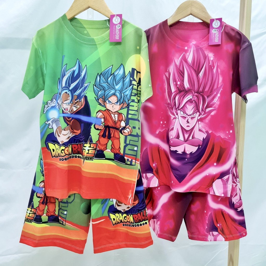 Đồ bộ thun lạnh hình Songoku Bảy viên ngọc rồng Dragon Ball bé trai vải đẹp