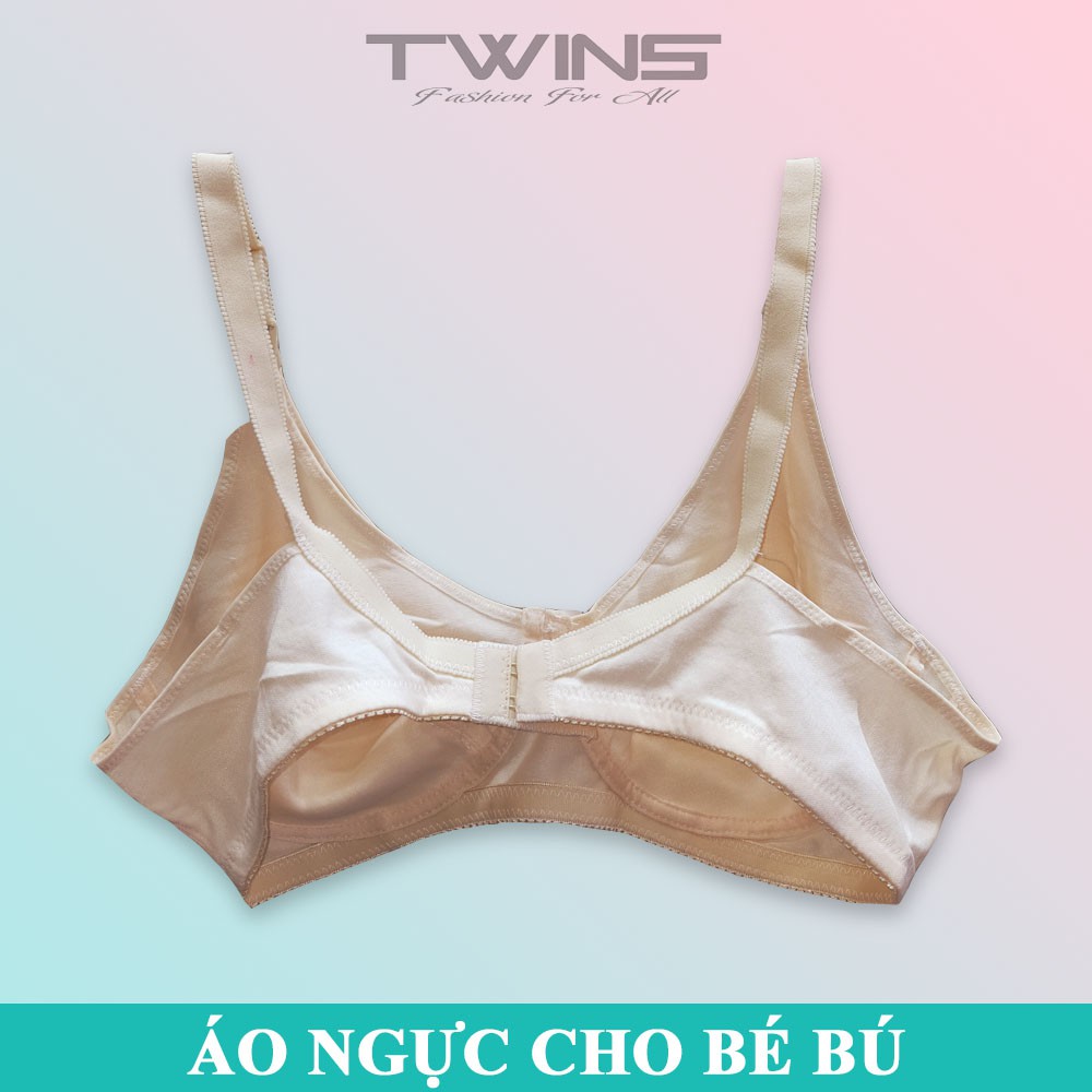 Áo ngực cho con bú không gọng mút mỏng cotton thấm hút mồ hôi nút cài thoải mái size 36-38-40-42