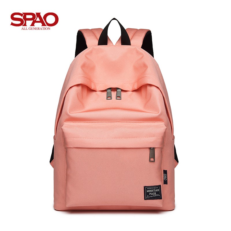 SPAO Balo Canvas Màu Sắc Trơn Phong Cách Hàn Quốc