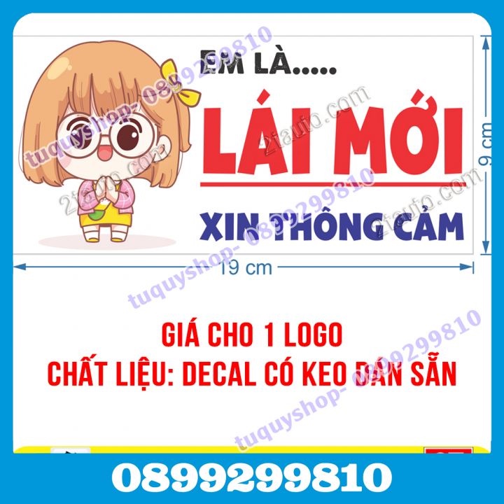 LOGO TEM DÁN EM LÀ LÁI MỚI XIN HÃY THÔNG CẢM, MẪU RIÊNG CHO NAM VÀ NỮ NGỘ NGHĨNH ĐÁNG YÊU HẾT MỨC