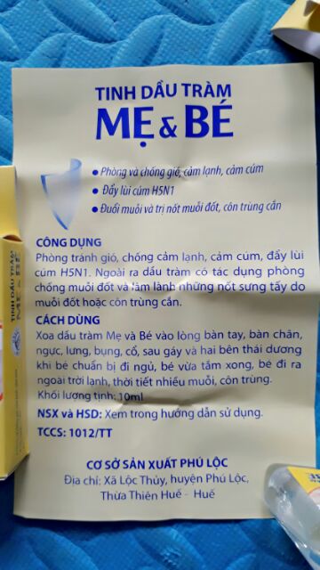 Tinh dầu tràm mẹ và bé