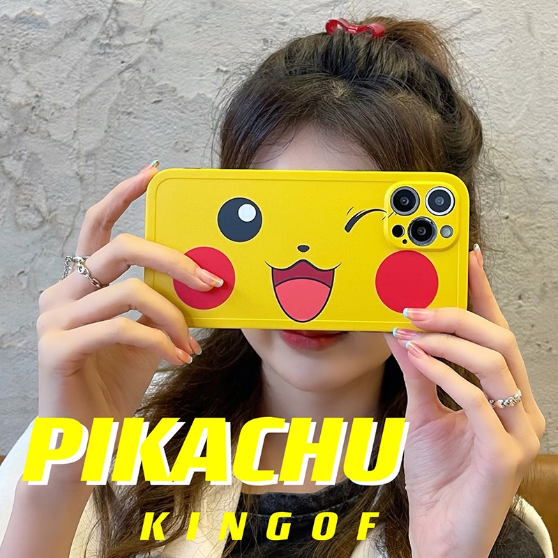 Ốp Điện Thoại Silicon Nhám In Hình pikachu Cho iPhone 14 Pro Max 12 Pro Max 11 Pro Max Xs Max XR 14Plus