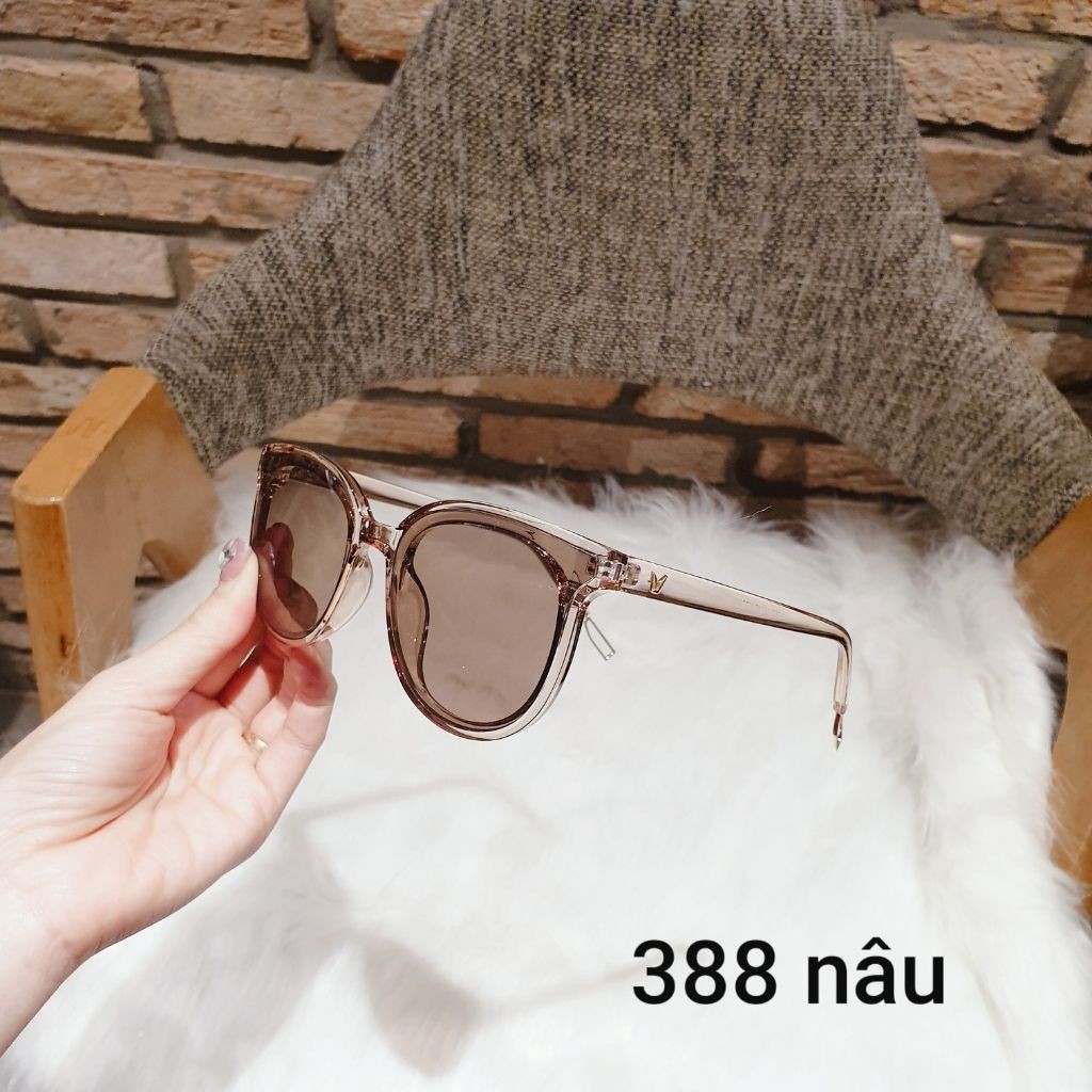 Kính mát nam nữ Trang nâu chống UV400, thiết kế mắt mèo dễ đeo, màu sắc thời trang 388 | BigBuy360 - bigbuy360.vn