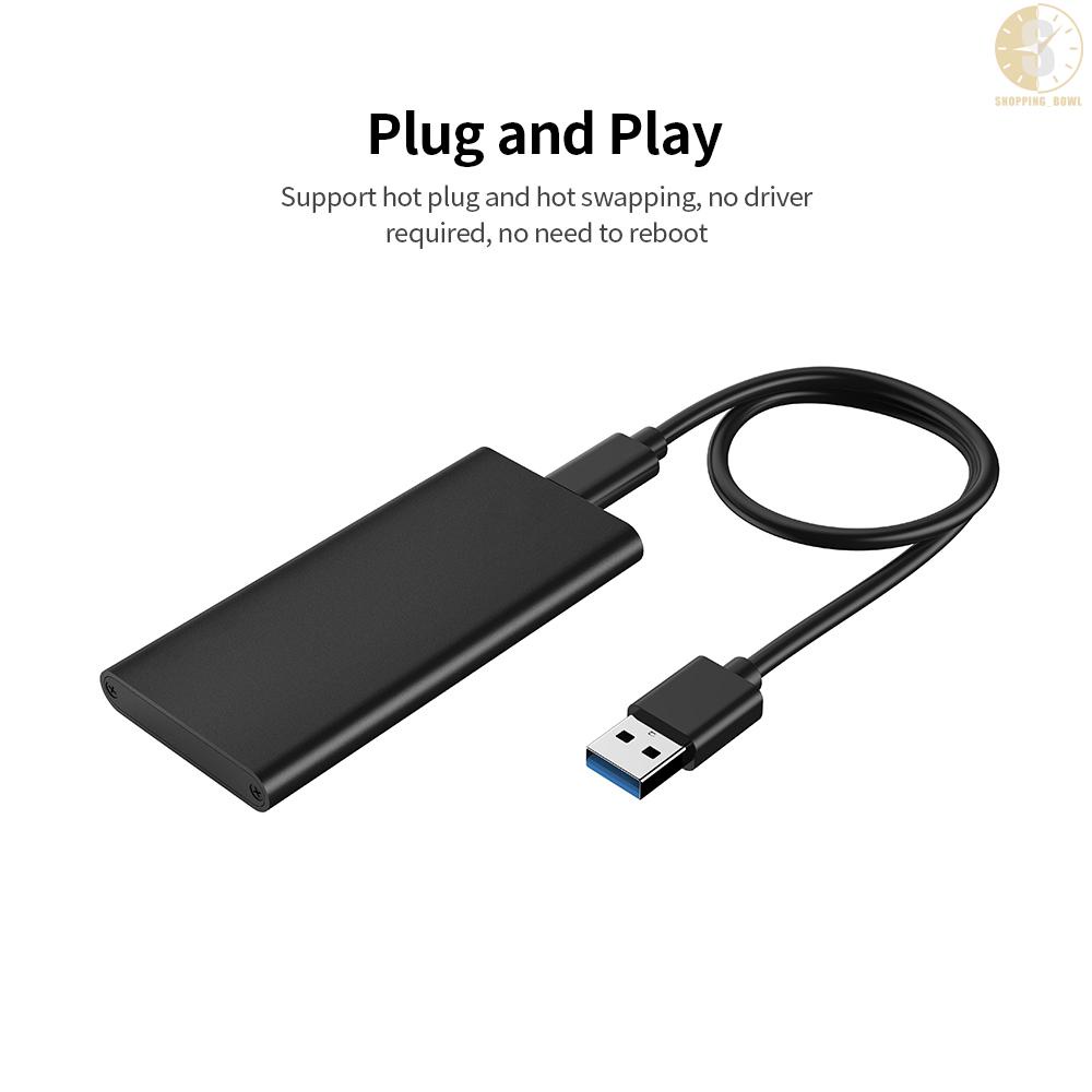 Hộp Đựng Ổ Cứng Ssd Chuyển Đổi Từ Type-C Sang Msata Usb 3.0 Đen | BigBuy360 - bigbuy360.vn