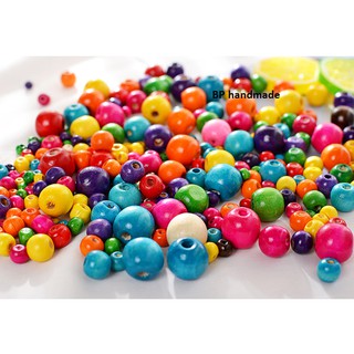 50gr hạt gỗ tròn nhiều màu