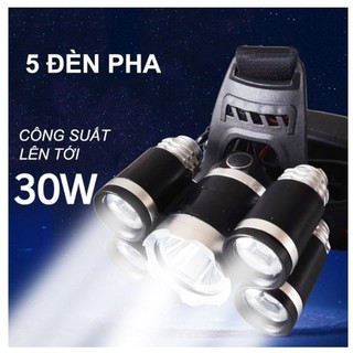 ĐÈN PIN ĐỘI ĐẦU 5 BÓNG LED SIÊU SÁNG