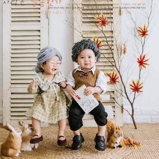 Bộ Nón len tóc giả  bà già