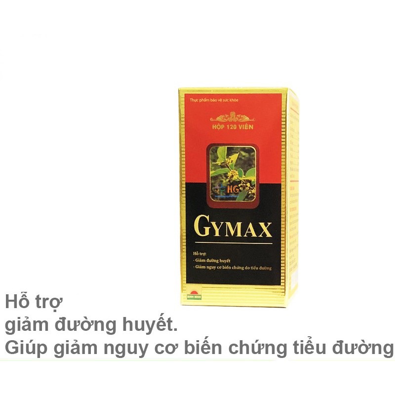 Gymax - Hỗ trợ giảm đường huyết. Giúp giảm nguy cơ biến chứng tiểu đường (Lọ 120 Viên)