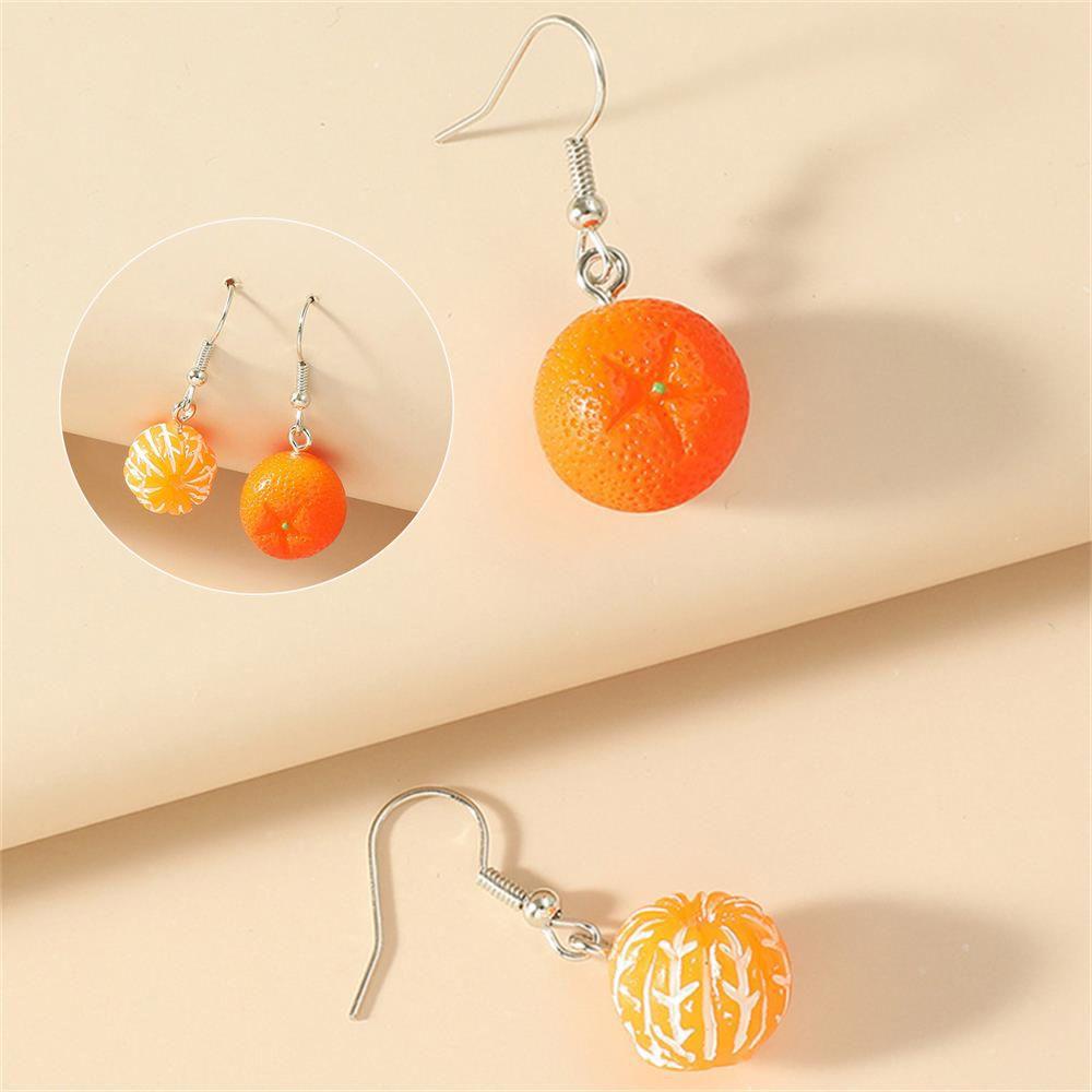 Bông Tai Dạng Móc Bằng Acrylic Màu Cam Thời Trang