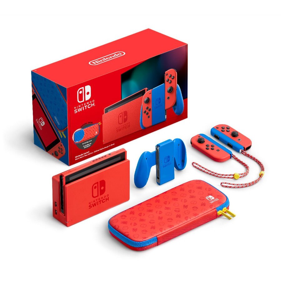 Máy Chơi Game Nintendo Switch V2 Mario Red & Blue Edition