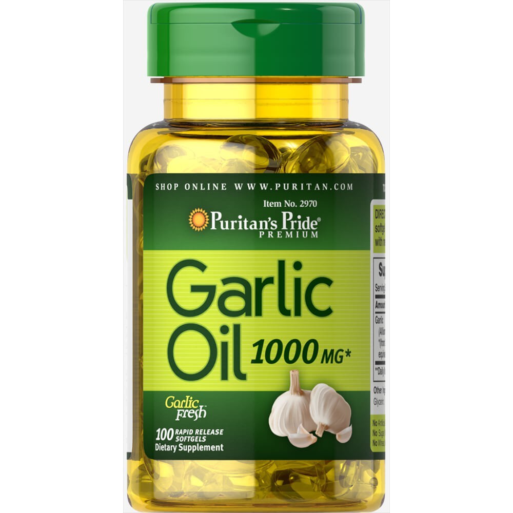 Dầu tỏi tăng cường miễn dịch, tốt cho tim mạch, giảm cholesterol Puritan's Pride Garlic Oil 1000mg (100 viên) hsd: 12/21