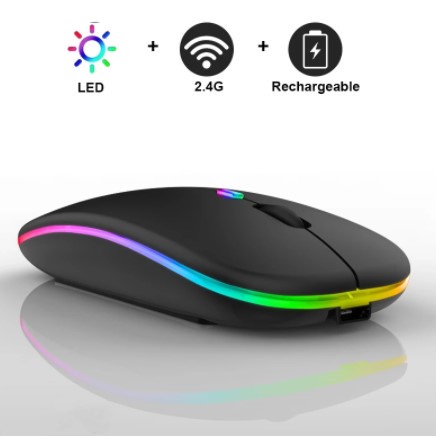Chuột Quang Chơi Game Không Dây Có Đèn LED Sạc Bằng Cổng USB