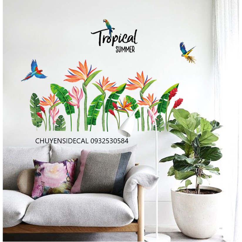 Decal dán tường - Hoa Cam dài Chi Thiên Điểu