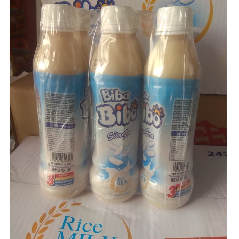 Lốc 6 chai sữa gạo biba bibo chai 350ml