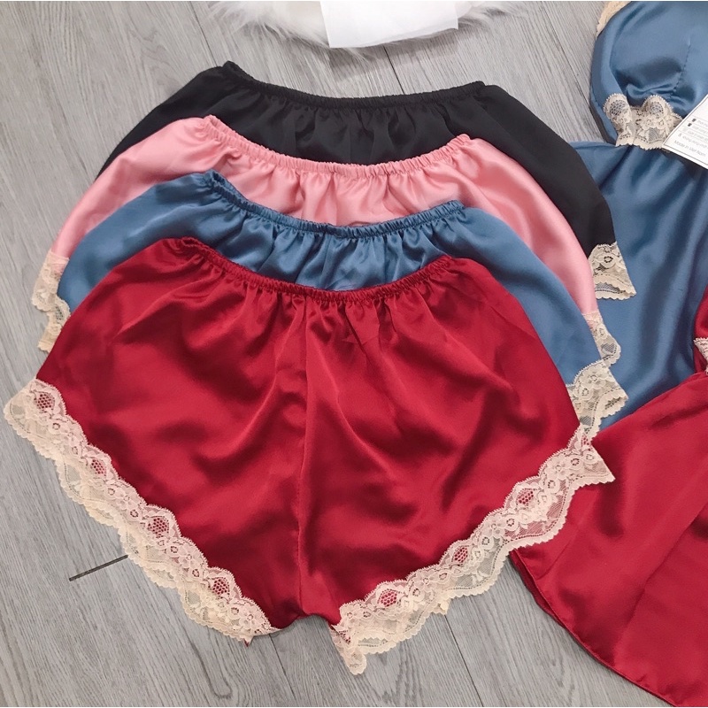 Bộ Ngủ Sexy- Đồ Ngủ Satin Cao Cấp Có Mút Form 40-55kg( ảnh và video thật)