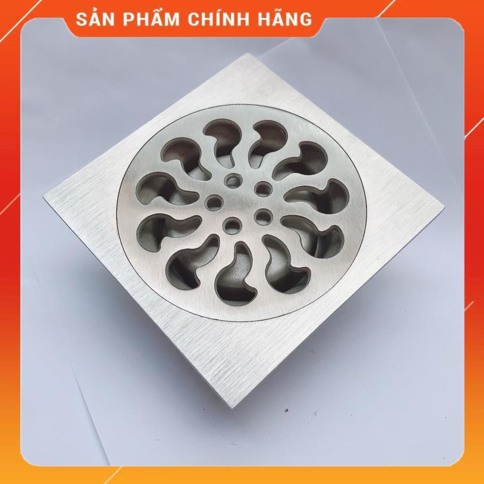 (GIÁSỐC) phễu thoát sàn chống hôi inox304 mờ, phễu thoát nước, phễu thu sàn, mặt 12x12cm phi 90, đúc nguyên khối