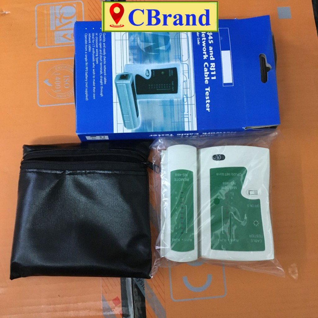 Bộ Test Mạng⚡️Hộp Test Dây MạngRJ45 _ RJ 11 Đa Năng+ Tặng Pin⚡️C.Brand