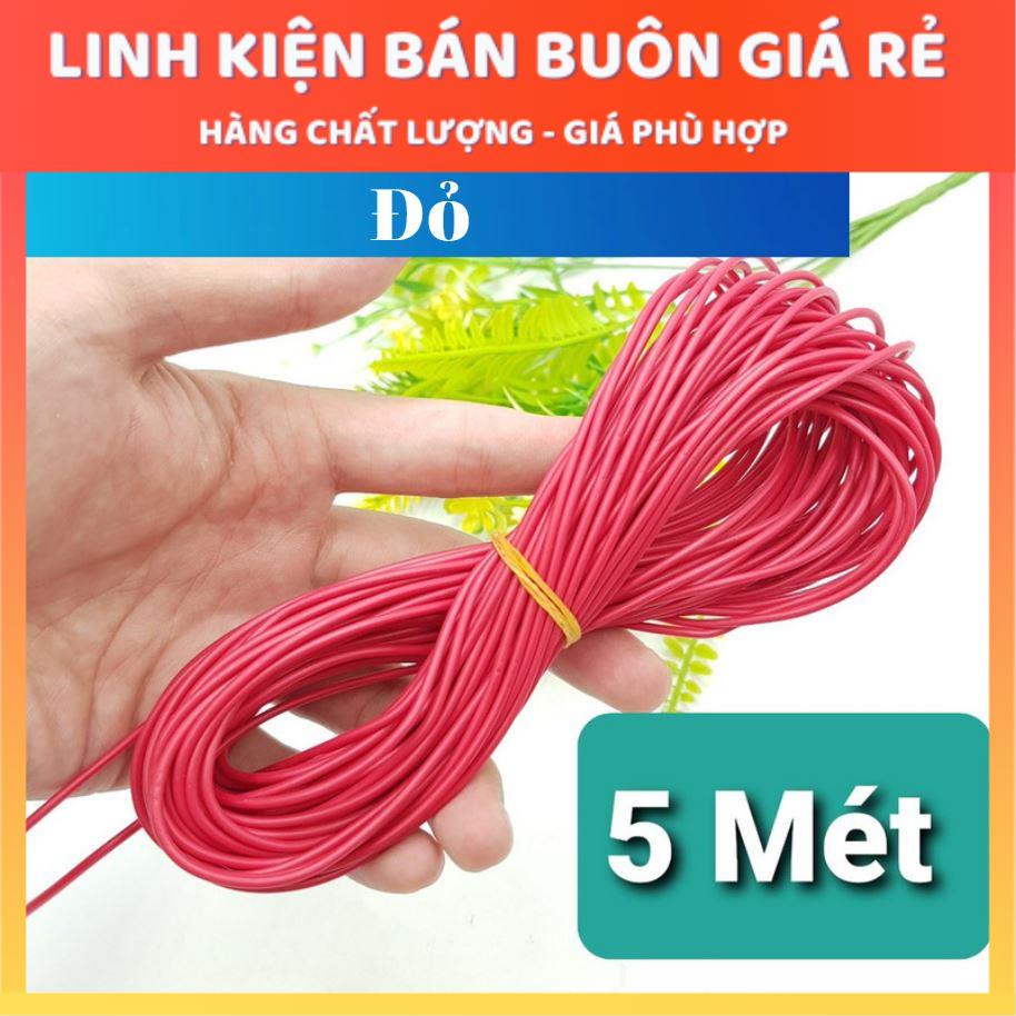 Dây Điện Xịn lõi đồng 0.5MM Đủ Màu, Cuộn Lẻ 5 Mét Dây Điện Đơn 0.5MM Lõi Đồng Các Mầu