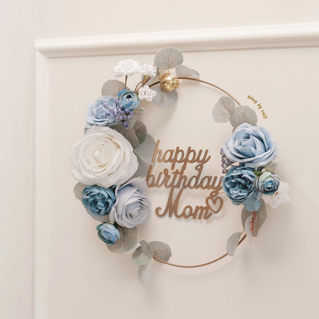 Vòng hoa treo cửa đẹp - vòng hoa trang trí cửa phòng cho bé phong cách Hàn Quốc mang thương hiệu BÔNG BY CATT