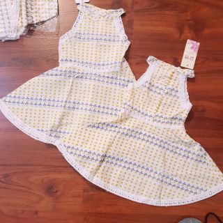 Váy yếm thô viền ren qc
