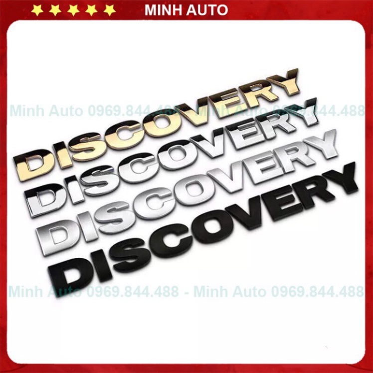 Tem Xe - Tem Dán Xe - Chữ Nổi DISCOVERY  - Mạ Crom