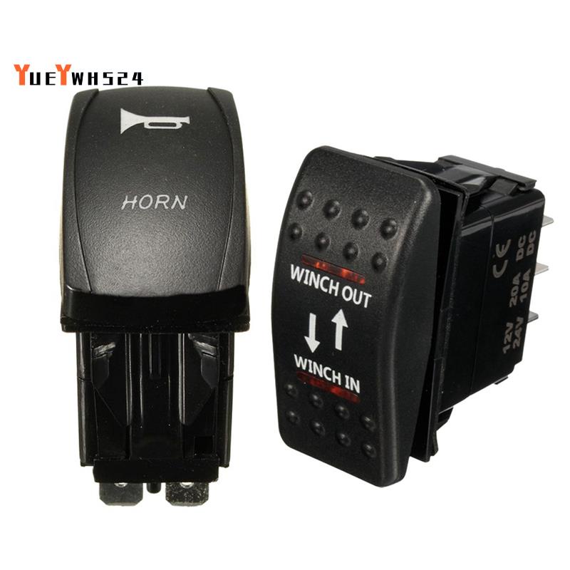 Công tắc còi xe hơi/tàu thuyền 12V 24V có đèn LED 7 Pin