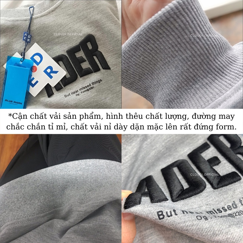 CÓ SẴN Áo Sweater Thêu Chữ Form Mỹ Rộng Brand ADER Cao Cấp Cho Nam Nữ Unisex