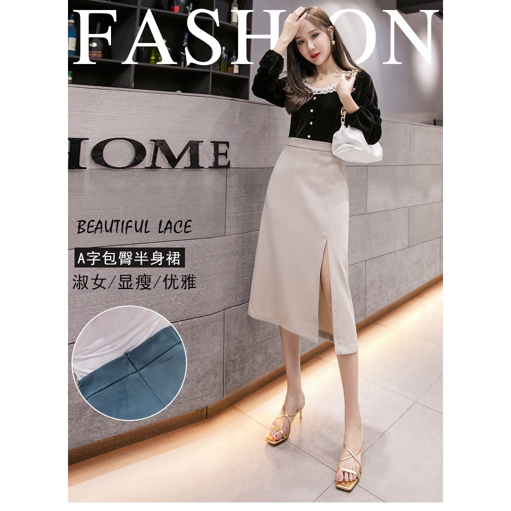 [Chân váy công sở] [Chân váy dài] Chân váy dài Ulzang- Chân váy nữ xẻ tà phong cách Hàn Quốc | BigBuy360 - bigbuy360.vn